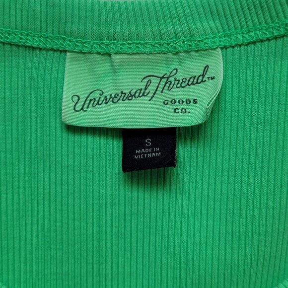 Universal Thread Cropped Tank Top Ribbed Green Womens Size Small - Picture 2 of 7
